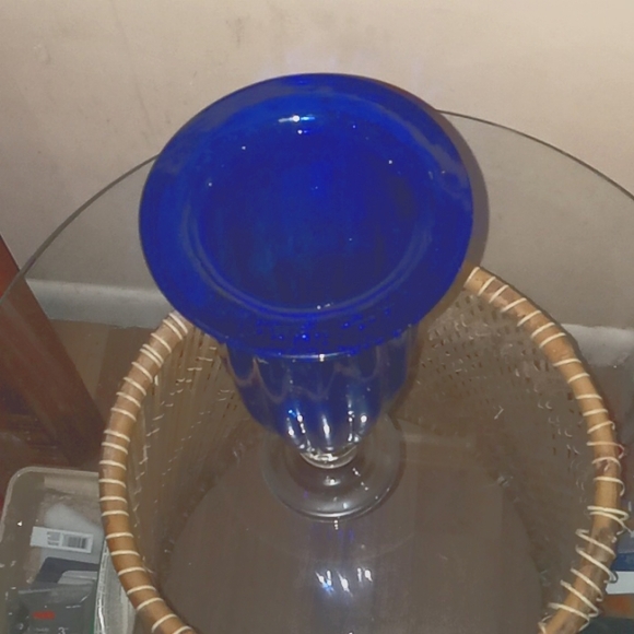 1940s Murano hand blown glass cobalt blue vase - Picture 3 of 5